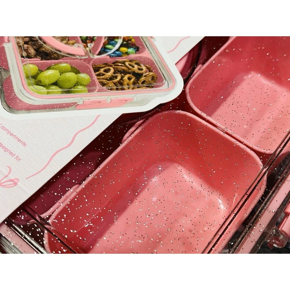 Cook With Color Perfect On The Go Snack Box 8 Containers Pink Sparkles Lunch Box